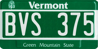 VT license plate BVS375
