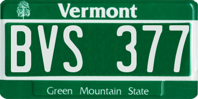 VT license plate BVS377