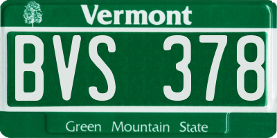 VT license plate BVS378