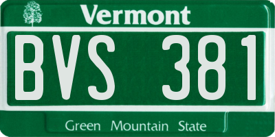 VT license plate BVS381
