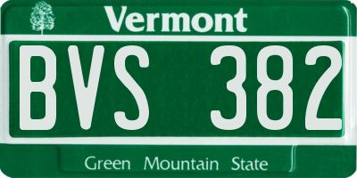 VT license plate BVS382