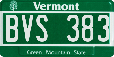VT license plate BVS383