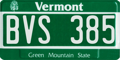 VT license plate BVS385