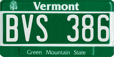 VT license plate BVS386