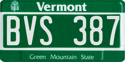 VT license plate BVS387
