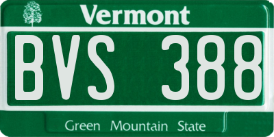VT license plate BVS388