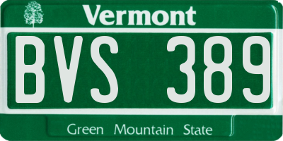VT license plate BVS389