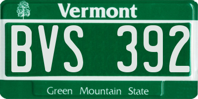 VT license plate BVS392