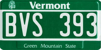 VT license plate BVS393