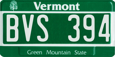 VT license plate BVS394