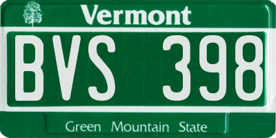 VT license plate BVS398