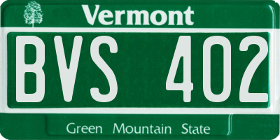 VT license plate BVS402