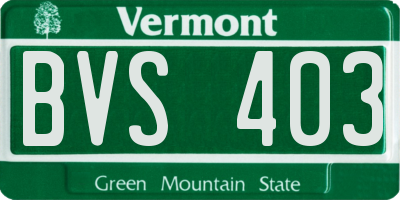 VT license plate BVS403