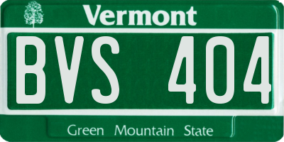 VT license plate BVS404
