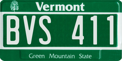 VT license plate BVS411