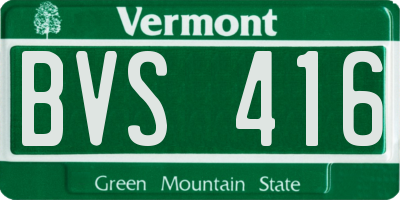 VT license plate BVS416