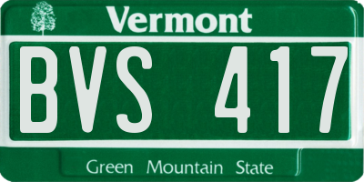 VT license plate BVS417