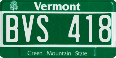 VT license plate BVS418