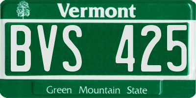 VT license plate BVS425