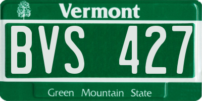 VT license plate BVS427