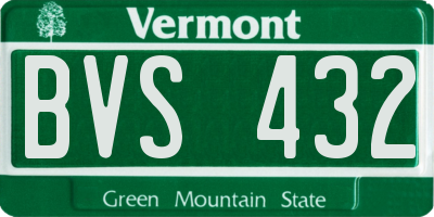 VT license plate BVS432