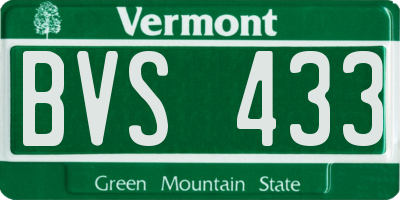 VT license plate BVS433