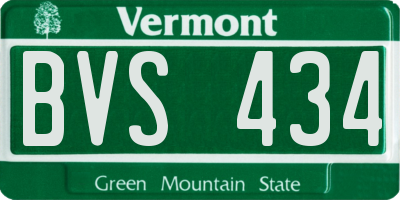 VT license plate BVS434