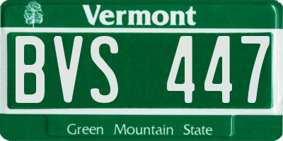 VT license plate BVS447