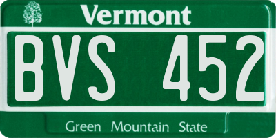VT license plate BVS452