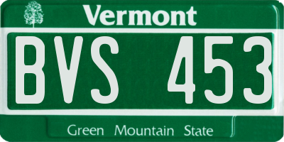 VT license plate BVS453