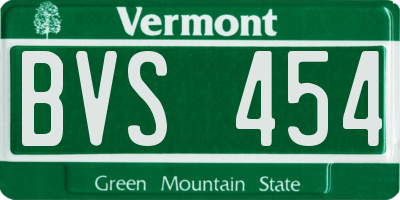 VT license plate BVS454