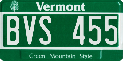 VT license plate BVS455