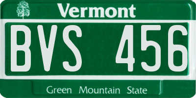 VT license plate BVS456