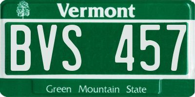 VT license plate BVS457