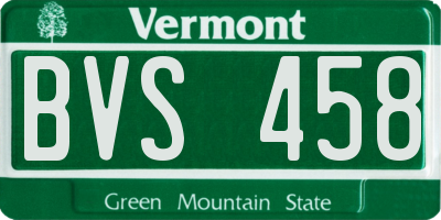 VT license plate BVS458