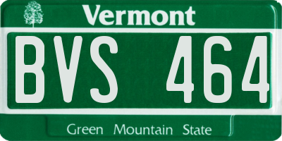 VT license plate BVS464