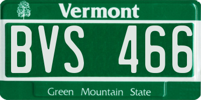 VT license plate BVS466