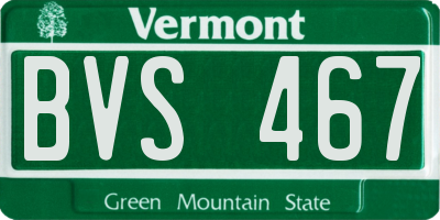 VT license plate BVS467