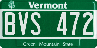 VT license plate BVS472