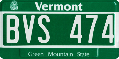 VT license plate BVS474