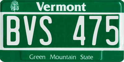 VT license plate BVS475