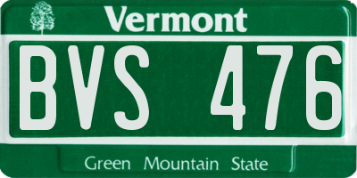 VT license plate BVS476