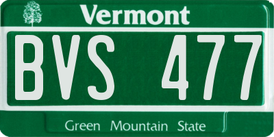 VT license plate BVS477