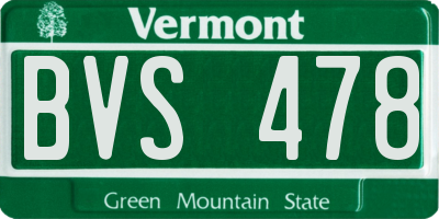 VT license plate BVS478