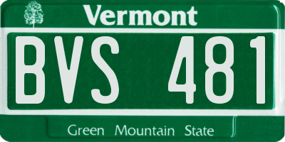 VT license plate BVS481
