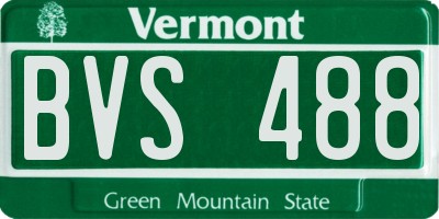 VT license plate BVS488