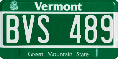 VT license plate BVS489