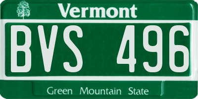 VT license plate BVS496