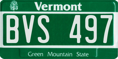 VT license plate BVS497