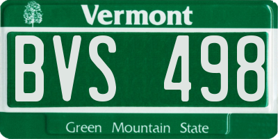 VT license plate BVS498